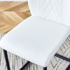 Table and chair set, minimalist dining table, imitation marble patterned glass tabletop, MDF legs with U-shaped brackets. Paired with comfortable chai