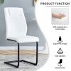 Table and chair set, minimalist dining table, imitation marble patterned glass tabletop, MDF legs with U-shaped brackets. Paired with comfortable chai