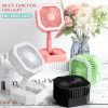 USB Rechargeable Desktop Telescopic Fan; Mini Portable Hand Foldable Fans With Light