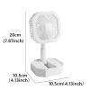 USB Rechargeable Desktop Telescopic Fan; Mini Portable Hand Foldable Fans With Light